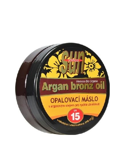 Vivaco SUN Argan Bronz Oil opalovací máslo s bio arganovým olejem SPF 15 200 ml