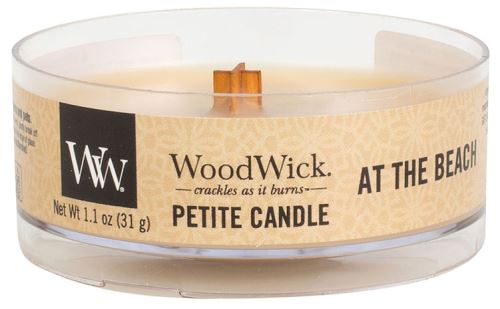WoodWick Petite At the Beach vonná svíčka s dřevěným knotem 31 g