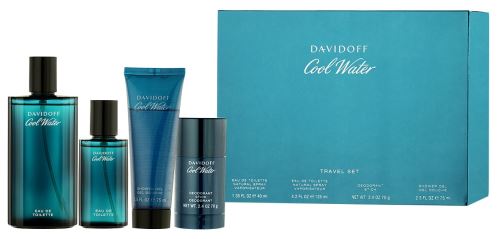 Davidoff Cool Water dárková sada pro muže toaletní voda 125 ml + deostick 75 ml + sprchový gel 75 ml + toaletní voda 40 ml