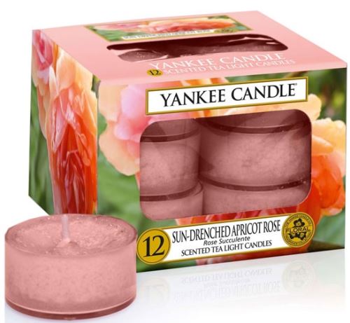 Yankee Candle Sun-Drenched Apricot Rose čajová svíčka 12 x 9,8 g