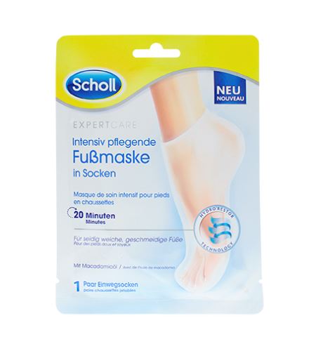 Scholl Expert Care PediMask Macadamia Oil vyživující maska na nohy s makadamovým olejem 1 pár