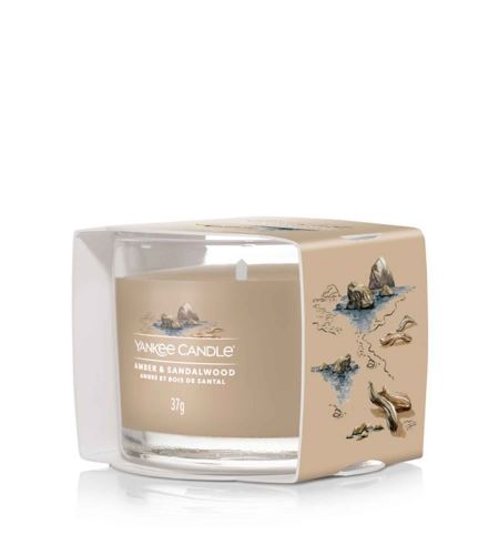 Yankee Candle Amber & Sandalwood votivní svíčka ve skle 37 g