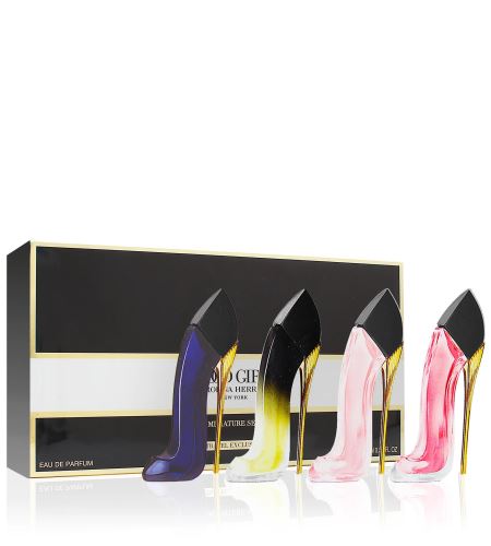 Carolina Herrera Good Girl dárková sada pro ženy parfémovaná voda Good Girl 7 ml + parfémovaná voda Very Good Girl 7 ml + parfémovaná voda Blush 7 ml + parfémovaná voda Jasmine Absolute 7 ml