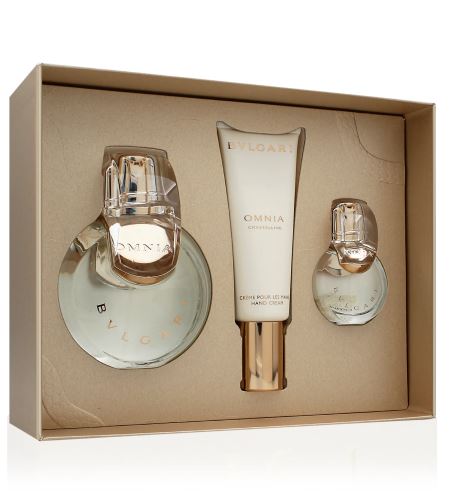 Bvlgari Omnia Crystalline dárková sada pro ženy toaletní voda 100 ml + toaletní voda 15 ml + krém na ruce 40 ml
