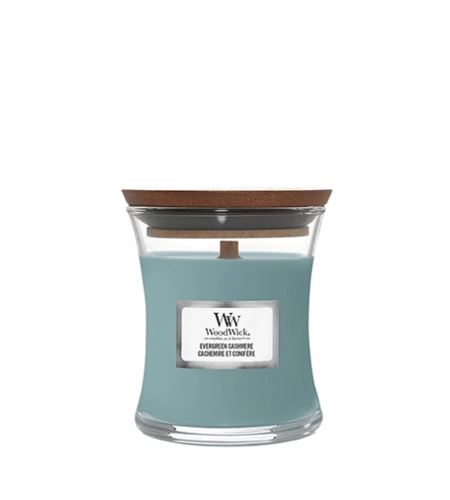 WoodWick Evergreen Cashmere vonná svíčka s dřevěným knotem 85 g