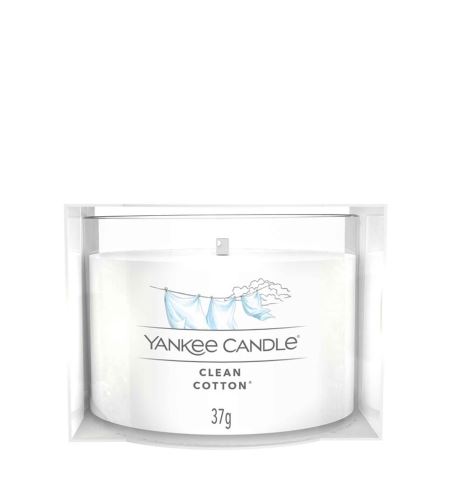 Yankee Candle Clean Cotton votivní svíčka ve skle 37 g
