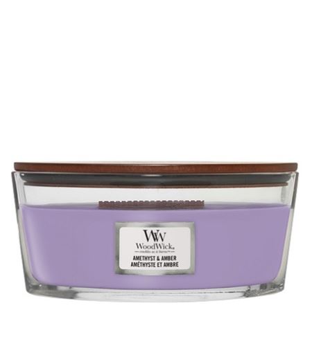 WoodWick Amethyst & Amber vonná svíčka s dřevěným knotem 453,6 g