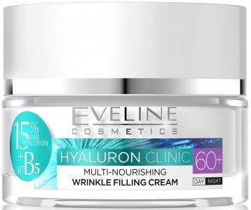 Eveline Cosmetics Hyaluron Clinic výživný denní a noční proti vráskový krém 60+ 50 ml