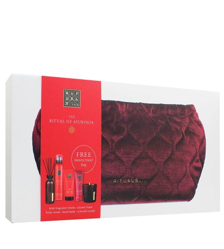 Rituals The Ritual of Ayurveda dárková sada sprchový gel 200 ml + tělový krém 150 ml + balzám na ruce 70 ml + vonné tyčinky 70 ml + vonná svíčka 140 g
