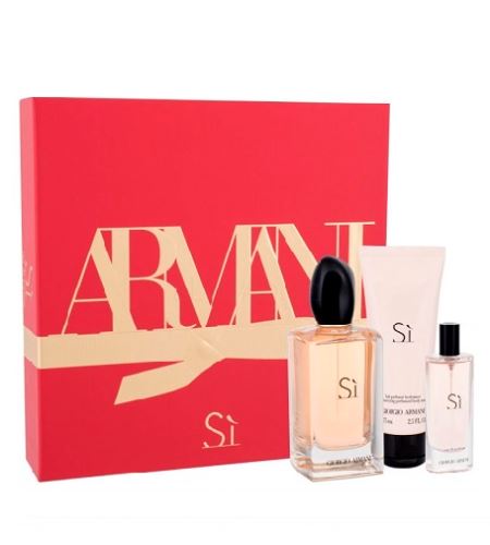 Giorgio Armani Sí dárková sada pro ženy parfémovaná voda 100 ml + parfémovaná voda 15 ml + tělové mléko 75 ml