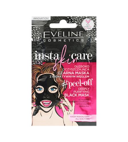Eveline Cosmetics Insta Skin Care hluboce čistící slupovací maska s bioaktivním uhlím 10 ml