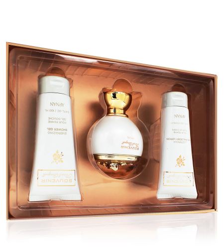 Afnan Souvenir Floral Bouquet dárková sada pro ženy parfémovaná voda 100 ml + sprchový gel 100 ml + tělové mléko 100 ml