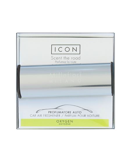 Millefiori Milano Icon Metallo Oxygen car fragrance stříbrná lesk