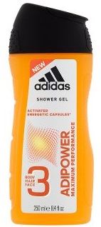 Adidas AdiPower shower gel for men 250 ml