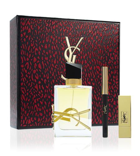 Yves Saint Laurent Libre parfémovaná voda 50 ml + rtěnka Rouge Pur Couture 01 Le Rouge 1,3g + tužka na oči Dessin du Regard Waterproof 1 Noir Effronté 0,8g Pro ženy dárková sada