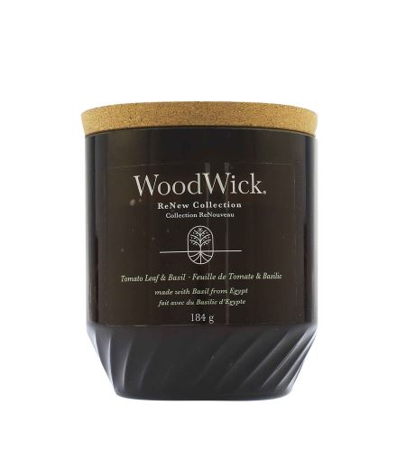 WoodWick ReNew Tomato Leaf & Basil svíčka střední 184 g