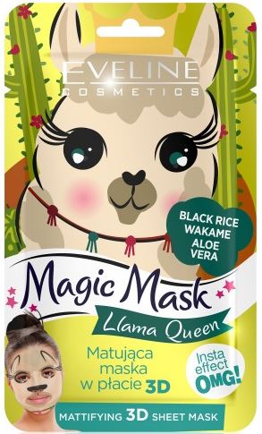 Eveline Cosmetics Magic Mask Llama Queen textile matte 3d face mask