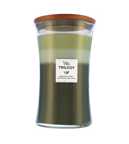 WoodWick Trilogy Mountain Trail vonná svíčka s dřevěným knotem 609,5 g