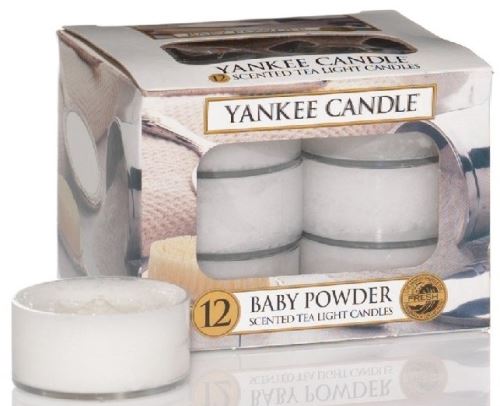 Yankee Candle Baby Powder čajová svíčka 12 x 9,8 g