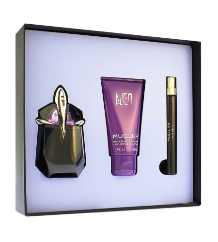 Mugler Alien dárková sada pro ženy parfémovaná voda 30 ml + tělové mléko 50 ml + parfémovaná voda 10 ml