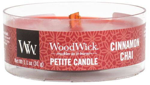 WoodWick Petite Cinnamon Chai vonná svíčka s dřevěným knotem 31 g