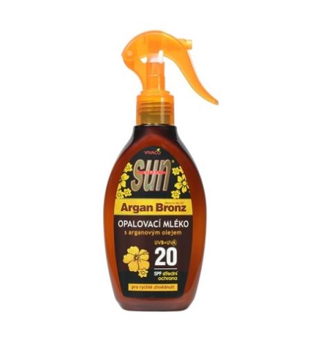Vivaco Sun Argan Bronz opalovací mléko s arganovým olejem SPF 20 200 ml