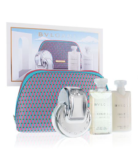 Bvlgari Omnia Crystalline dárková sada pro ženy toaletní voda 65 ml + sprchový gel 75 ml + tělové mléko 75 ml + kosmetická taštička