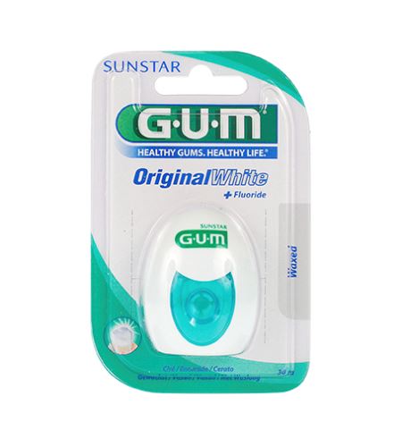 G.U.M Original White waxed whitening dental floss 30m