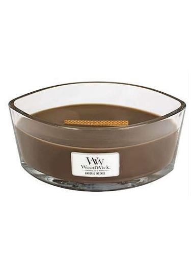 WoodWick Amber & incense vonná svíčka s dřevěným knotem 453,6 g