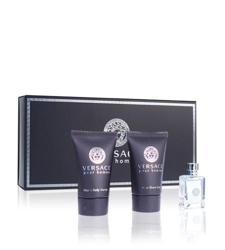 Versace Pour Homme dárková sada pro muže toaletní voda 5 ml + sprchový gel 25 ml + balzám po holení 25 ml