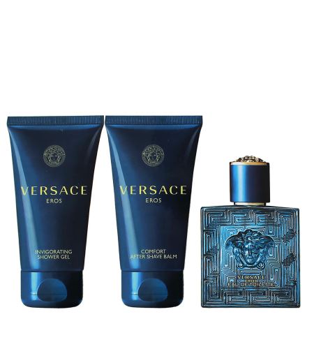 Versace Eros dárková sada pro muže toaletní voda 50 ml + sprchový gel 50 ml + balzám po holení 50 ml