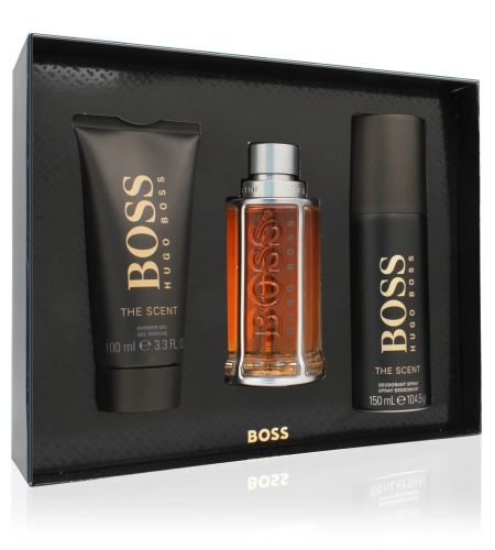 Hugo Boss Boss The Scent dárková sada pro muže toaletní voda 100 ml + sprchový gel 100 ml + deosprej 150 ml