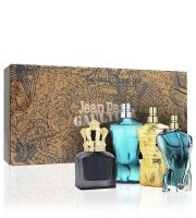 Jean Paul Gaultier Miniatures Set dárková sada pro muže toaletní voda Le Male 7 ml + toaletní voda Scandal 7 ml + parfém Le Male Elixir 7 ml + toaletní voda Le Beau 7 ml (1)
