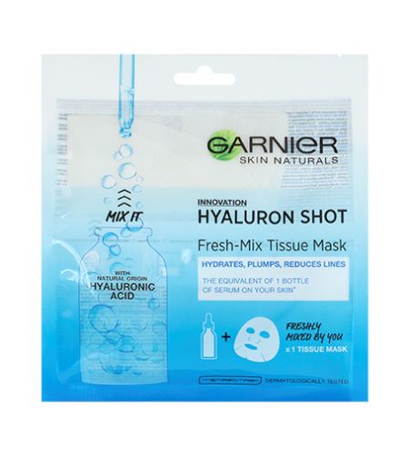 Garnier Skin Naturals Hyaluron Shot Fresh-Mix textilní maska s kyselinou hyaluronovou pro hydratovanou a vypnutou pleť 33g