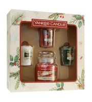 Yankee Candle Vánoční dárková sada votivních svíček 3ks + vonná svíčka Unwrap The Magic 104g