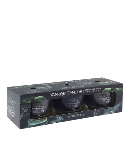 Yankee Candle Lakefront Lodge votivní svíčka ve skle 3 x 37 g