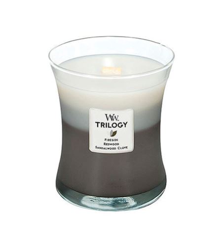 WoodWick Warm Woods vonná svíčka s dřevěným knotem 275 g