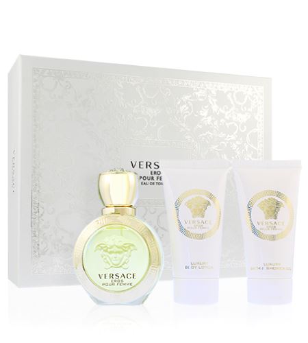 Versace Eros Pour Femme dárková sada pro ženy toaletní voda 50 ml + tělové mléko 50 ml + sprchový gel 50 ml