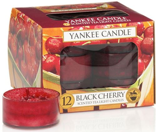 Yankee Candle Black Cherry čajová svíčka 12 x 9,8 g