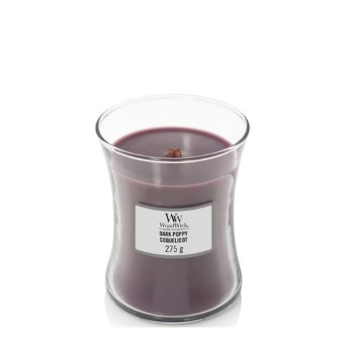 WoodWick Dark Poppy vonná svíčka s dřevěným knotem 275 g