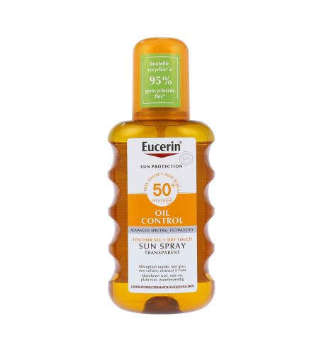 Eucerin Sun Oil Control Dry Touch transparentní sprej na opalování SPF 50+ 200 ml