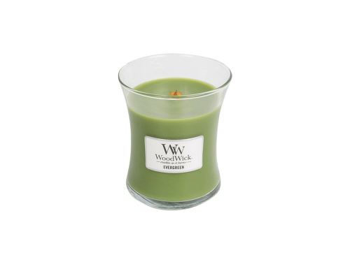 WoodWick Evergreen vonná svíčka s dřevěným knotem 275 g