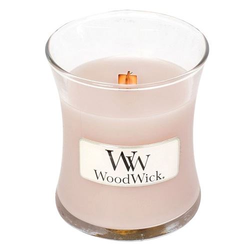 WoodWick Vanilla & Sea Salt vonná svíčka s dřevěným knotem 85 g