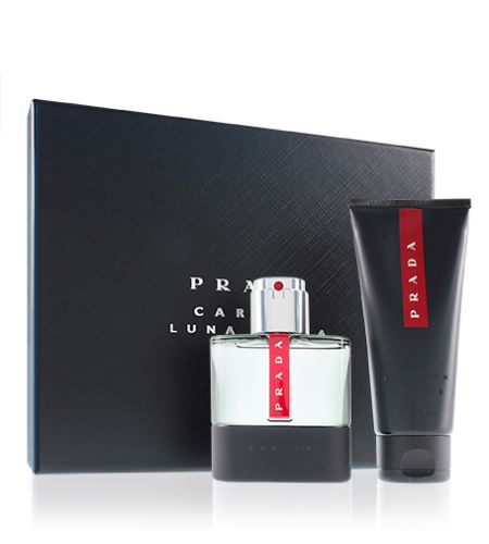 Prada Luna Rossa Carbon dárková sada pro muže toaletní voda 50 ml + sprchový gel 100 ml