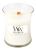 WoodWick Linen vonná svíčka s dřevěným knotem 85 g