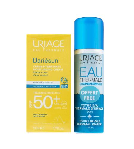 Uriage Bariésun Moisturizing Cream hydratační krém na opalování SPF 50+ 50 ml + termální voda 50 ml ZDARMA