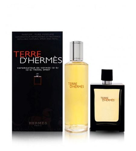 Hermes Terre d'Hermes perfume refillable bottle for men 30 ml + parfém náplň 125 ml gift set
