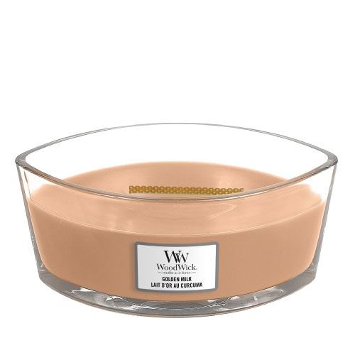 WoodWick Golden Milk vonná svíčka s dřevěným knotem 453,6 g