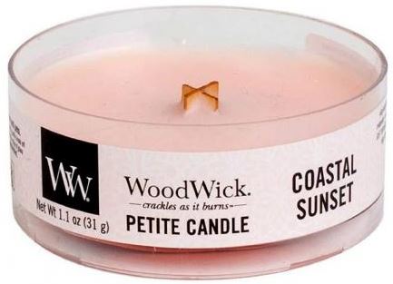 WoodWick Petite Coastal Sunset vonná svíčka s dřevěným knotem 31 g